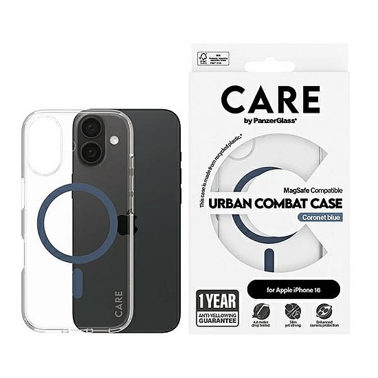 CARE by PanzerGlass zászlóshajó tok iPhone 16 6,1" kék/kék MagSafe 1365