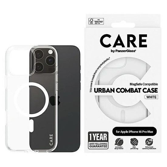 CARE by PanzerGlass zászlóshajó tok iPhone 16 Pro Max 6,9" fehér/fehér MagSafe 1340