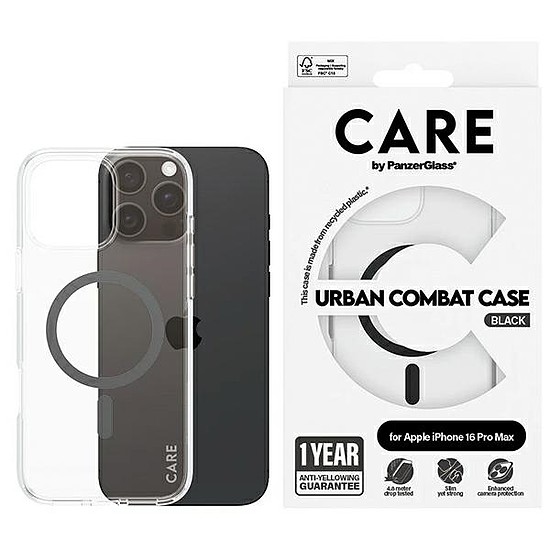 CARE by PanzerGlass zászlóshajó tok iPhone 16 Pro Max 6,9" fekete/fekete MagSafe 1348