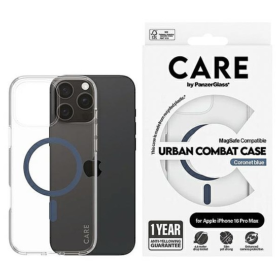 CARE by PanzerGlass zászlóshajó tok iPhone 16 Pro Max 6,9" kék/kék MagSafe 1368