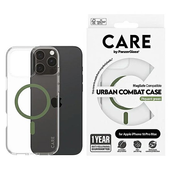 CARE by PanzerGlass zászlóshajó tok iPhone 16 Pro Max 6,9" zöld/zöld MagSafe 1372