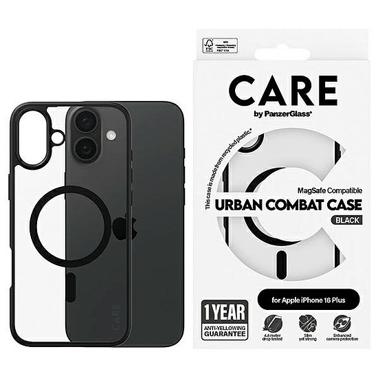 CARE by PanzerGlass zászlóshajó városi tok MagSafe iPhone 16 Plus készülékhez - átlátszó