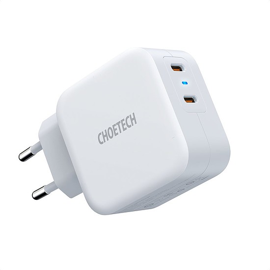 Choetech gyors fali töltő 2x USB Type C tápellátás 40W 3A fehér (PD6009-EU)