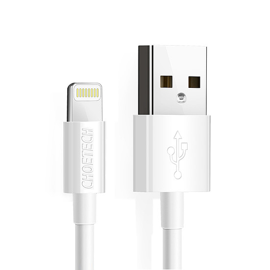 Choetech tanúsítvánnyal rendelkező USB-A kábel - Lightning MFI 1,8 m fehér (IP0027)