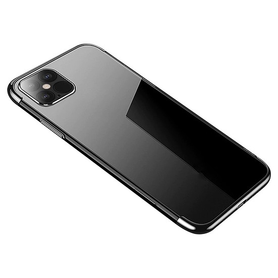 Clear Color Case Gel TPU Galvanizáló keret Borító iPhone 12 mini fekete készülékhez