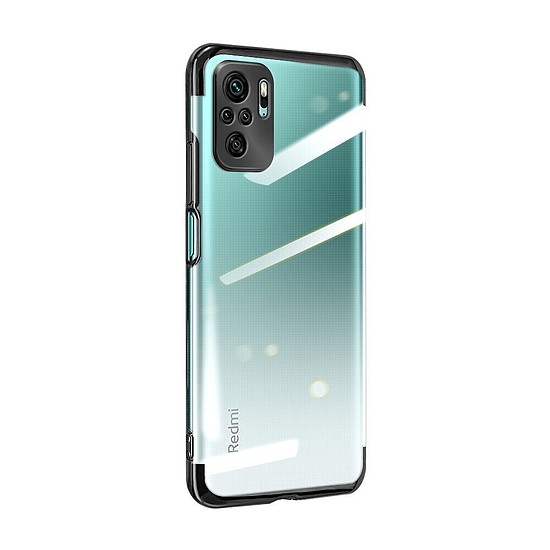 Clear Color Case Gel TPU Galvanizáló keret burkolat Xiaomi Redmi Note 10 5G / Poco M3 Pro fekete