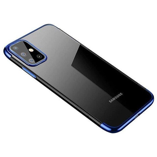 Clear Color Case Gel TPU Galvanizáló keret Cover Samsung Galaxy A72 4G kék