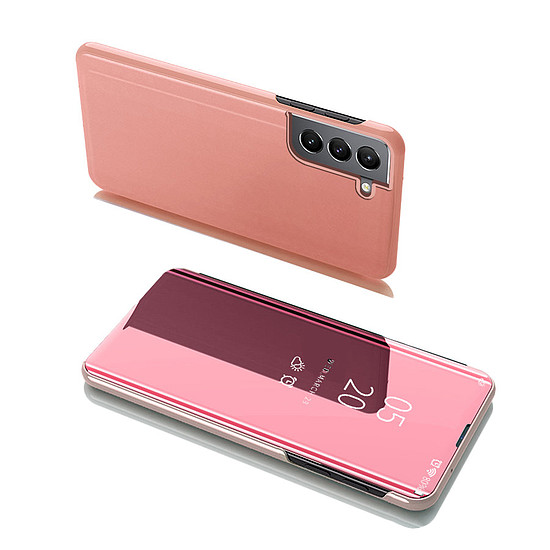 Clear View Case Flip Cover Samsung Galaxy S22 + (S22 Plus) rózsaszín