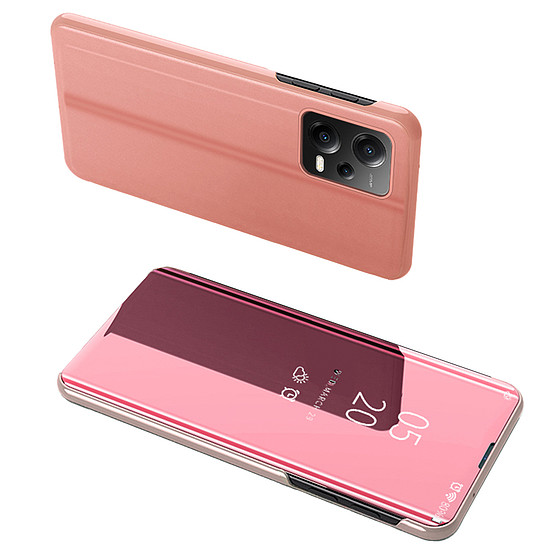 Clear View tok Xiaomi Redmi Note 12 5G / Poco X5 5G Flip Cover Pink telefonhoz