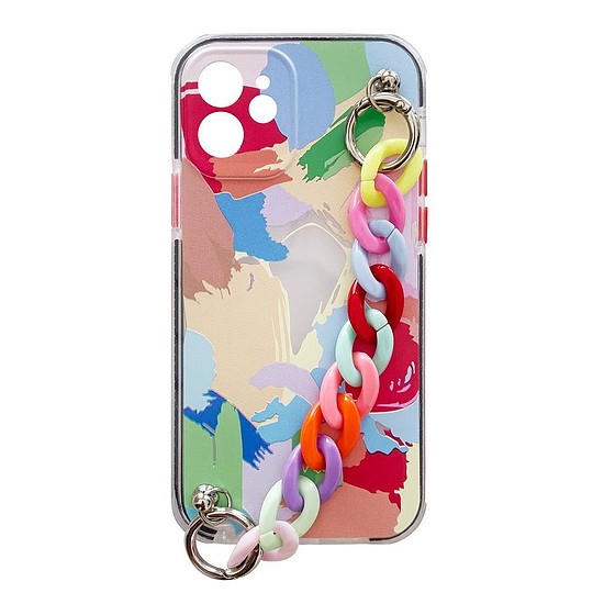 Color Chain Case gél rugalmas elasztikus tokborítás láncos medállal Samsung Galaxy A22 4G többszínű készülékhez (4)