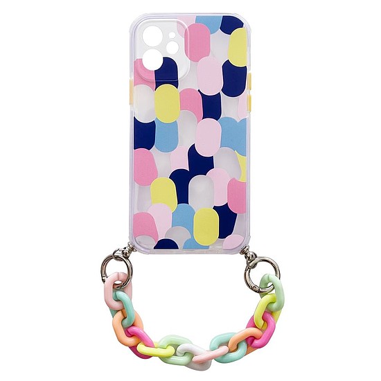 Color Chain Case gél rugalmas elasztikus tokvédő láncfüggővel iPhone 12 többszínű telefonhoz