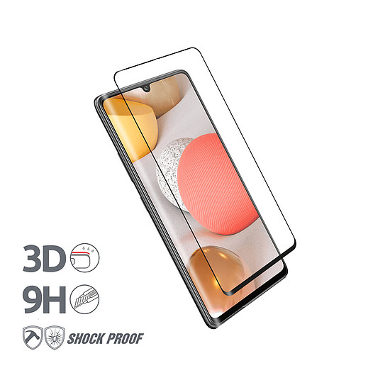 Crong 3D Armor Glass - Edzett üveg 9H Full Glue a Samsung Galaxy A42 5G teljes képernyőjéhez (CRG-3DAG-SGA42)