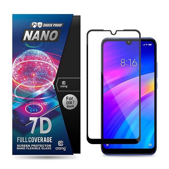 Crong 7D nano rugalmas üveg - teljes lefedettségű hibrid képernyővédő fólia 9H Xiaomi Redmi 7 (CRG-7DNANO-XR7)