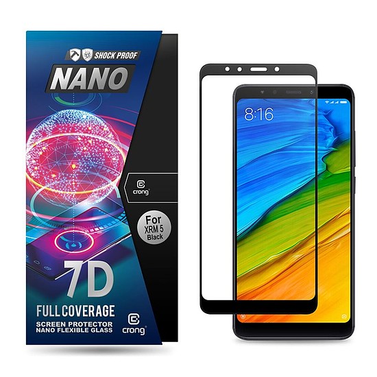 Crong 7D nano rugalmas üveg - teljes lefedettségű hibrid képernyővédő fólia 9H Xiaomi Redmi 5 (CRG-7DNANO-XR5)