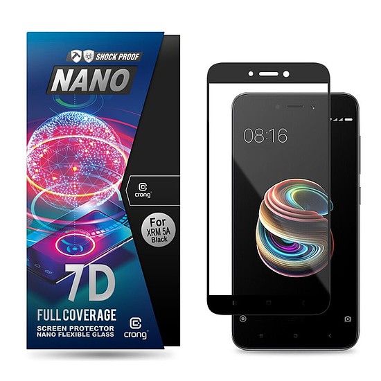 Crong 7D nano rugalmas üveg - teljes lefedettségű hibrid képernyővédő fólia 9H Xiaomi Redmi 5A (CRG-7DNANO-XR5A)