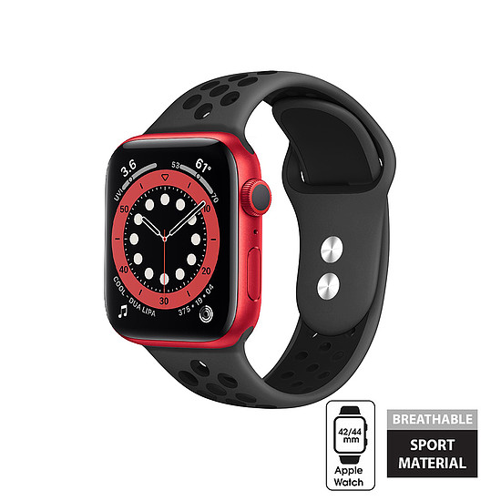 Crong Duo Sport - Szíj Apple Watchhoz 44/45/46/49 mm szürke/fekete (CRG-44DSB-BLK)