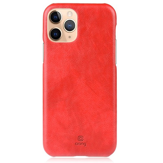 Crong Essential Cover - PU bőr tok iPhone 11 Pro készülékhez piros (CRG-ESS-IP11P-RED)