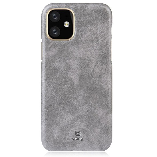 Crong Essential Cover - PU bőrtok iPhone 11-hez szürke (CRG-ESS-IP11-GRY)