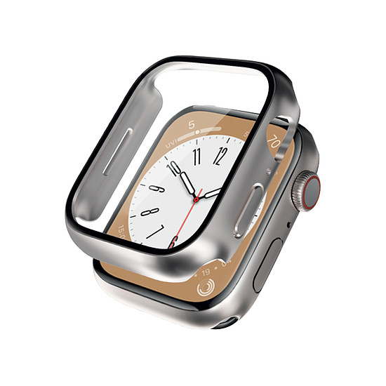 Crong hibrid óratok - tok Apple Watch 41 mm-es üveggel Starlight (CRG-41HS-STR)