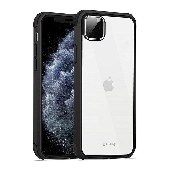 Crong Trace Clear Cover - hibrid védőtok iPhone 11 Pro készülékhez fekete/fekete (CRG-TRC-IP11P-BB)