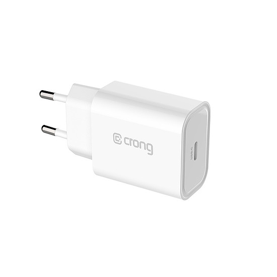 Crong USB-C utazási töltő - fali töltő USB-C tápellátás 20 W fehér (CRG-TUSBC20-WHI)