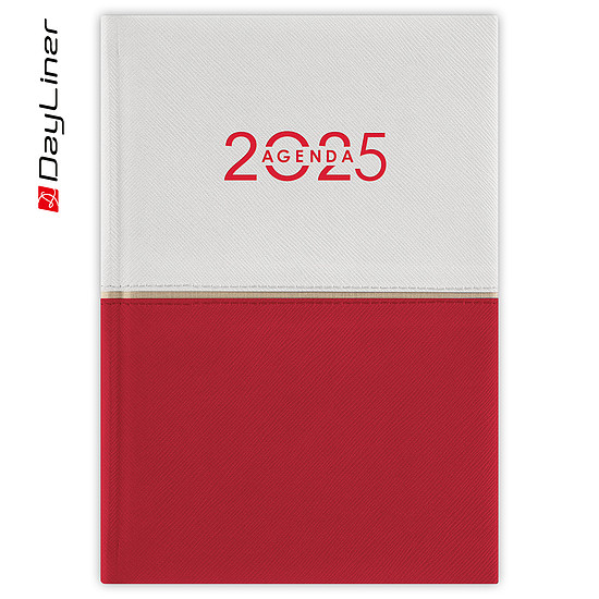 Dayliner agenda Contrast B6 heti fehér-piros 2025