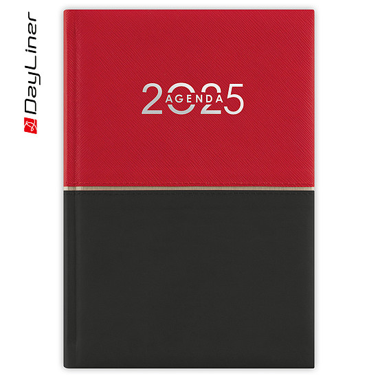 Dayliner agenda Contrast B6 heti piros-fekete 2025