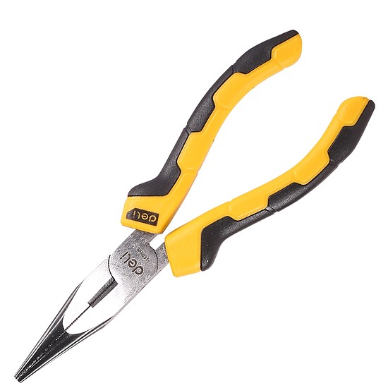 Deli Tools EDL2106 hosszúcsőrű fogó 6", sárga