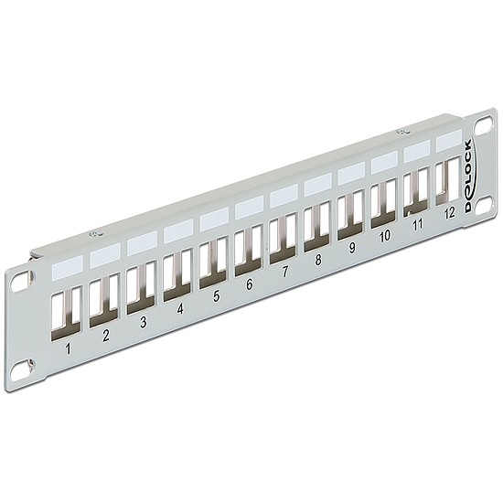 Delock 10 Keystone Patch Panel 12 portos fém, szürke színű (43327)