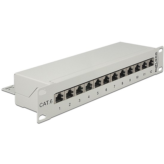 Delock 10 Patch Panel 12 portos Cat.6 szürke (43299)