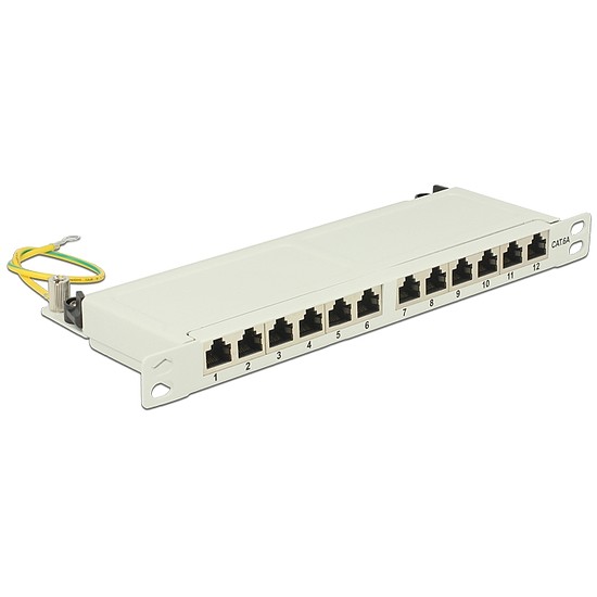 Delock 10 Patch Panel 12 portos Cat.6A 0.5 U szürke színű (43311)