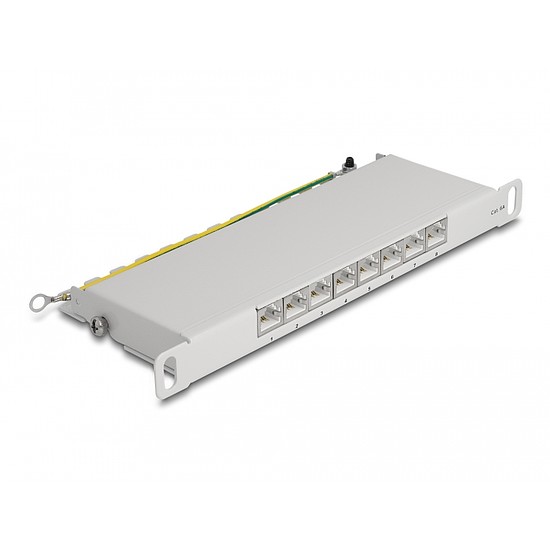 Delock 10 patch panel 8 porttal Cat.6A 0,5U szürke (66871)