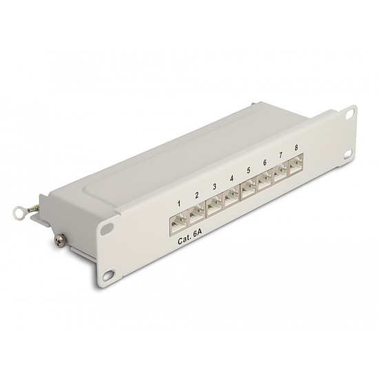 Delock 10 patch panel 8 porttal Cat.6A 1U szürke (66873)