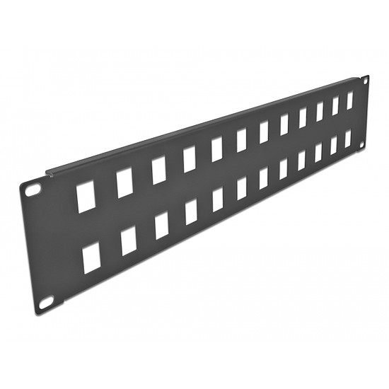 Delock 19 24 portos fekete Keystone Patch Panel 2U (66837)