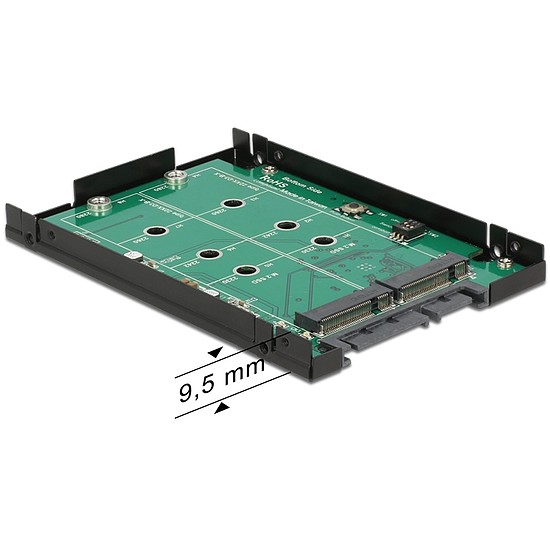 Delock 2.5"-s átalakító SATA 22 pol. - 2x M.2 NGFF csatlakozókkal, RAID támogatással (62590)