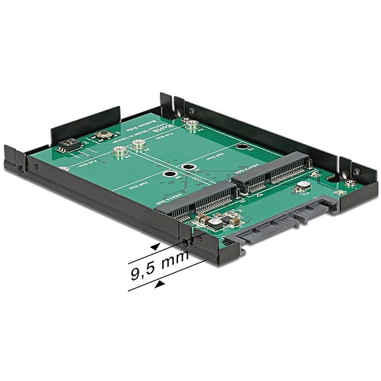 Delock 22 pol. SATA > 2db mSATA 2.5"-s átalakító, RAID funkcióval (62594)