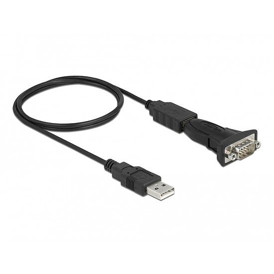 Delock Adapter A-típusú USB 2.0 - 1 x soros RS-232 D-Sub 9 tűs apa anyacsavarokkal (61506)