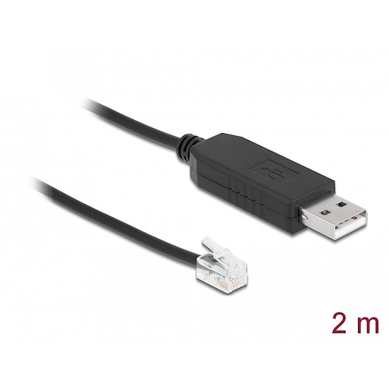 Delock Adapter cable USB Type-A to Serial RS-232 RJ10 with ESD protection Meade Autostar 2 m (66738)