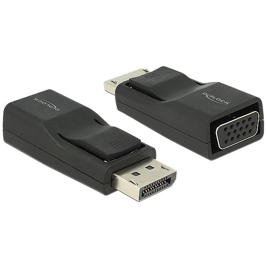 Delock Adapter Displayport 1.2-dugós csatlakozó > VGA-csatlakozóhüvely, fekete (65653)