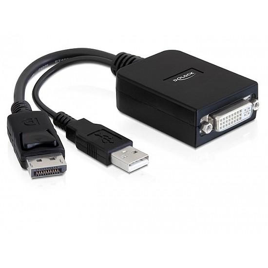 Delock Adapter Displayport apa> DVI-I 24+5 anya active (61855)