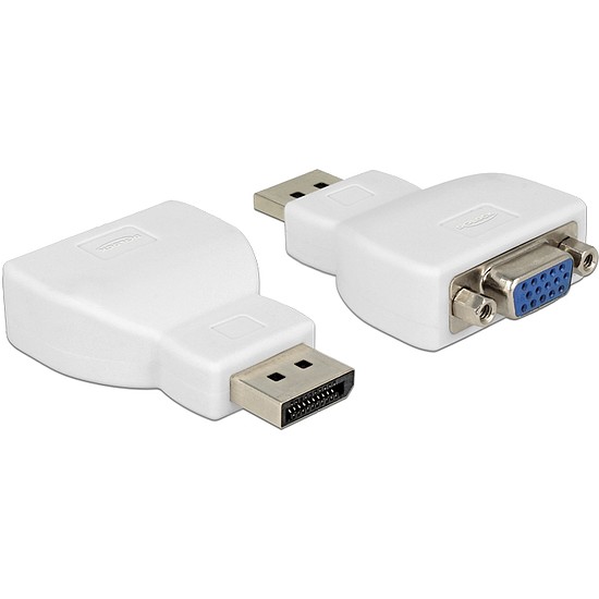 Delock Adapter Displayport-dugós csatlakozó > VGA-csatlakozóhüvely fehér (65568)