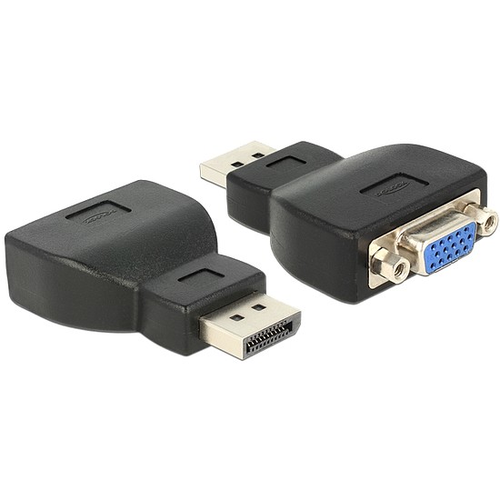 Delock Adapter Displayport-dugós csatlakozó > VGA-csatlakozóhüvely fekete (65567)