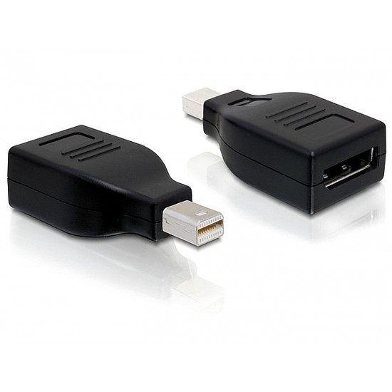 Delock Adapter Displayport mini male > Displayport female, fekete (65238)