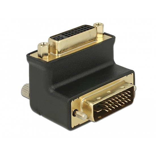 Delock Adapter DVI 24+1 dugó > DVI 24+5 90 fokban ívelt hüvely (65866)