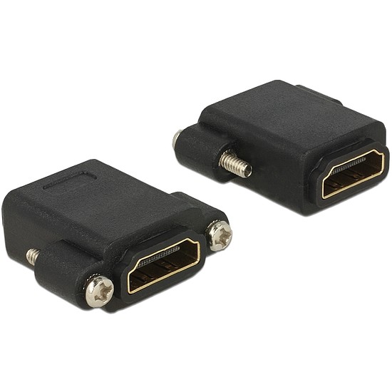 Delock Adapter Gyors-sebességű HDMI anya > HDMI anya rögzítővel (85125)