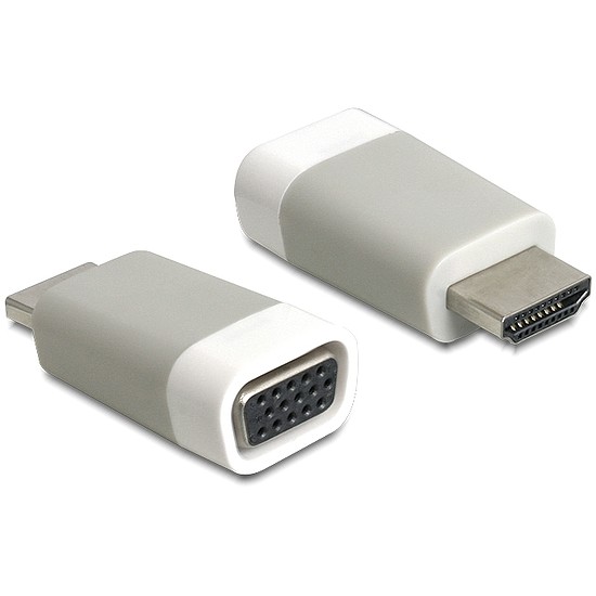 Delock adapter HDMI-A apa > VGA anya adapter, szürke (65472)