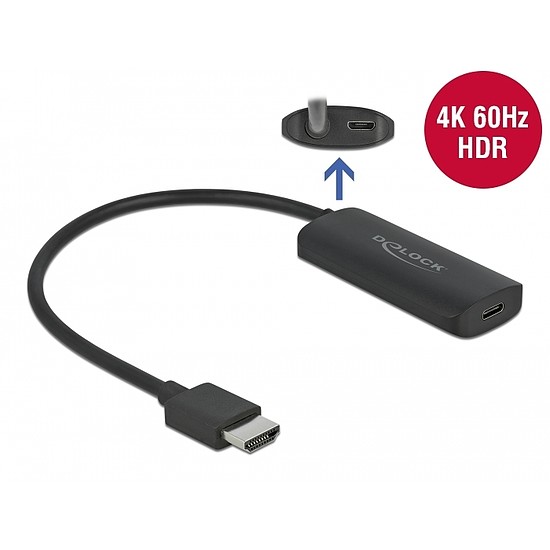 Delock Adapter HDMI-A Stecker zu USB Type-C Buchse (DP Alt Mode) 4K 60 (63251)