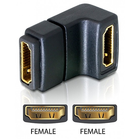 Delock Adapter HDMI female > HDMI female 90 down (65075)