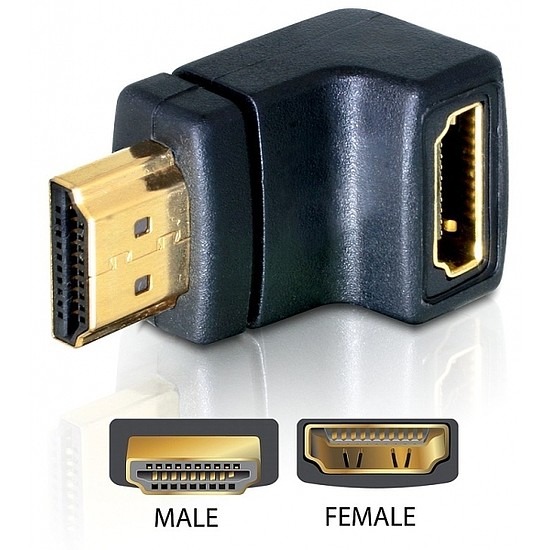 Delock Adapter HDMI male > HDMI female 90 down (65071)