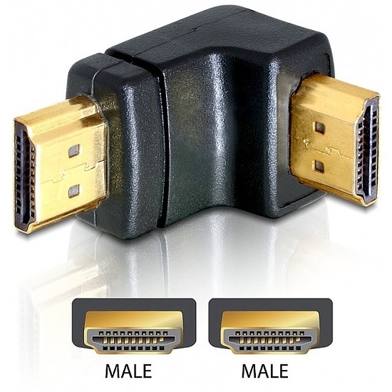 Delock Adapter HDMI male > HDMI male 90 le (65073)